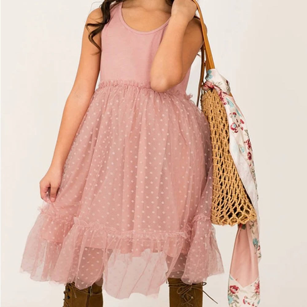 Charming Pink Polka Dot Kids Dress